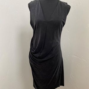 Helmut Lang VNeck Drape Cupro Dress - Size Large - Retail $495